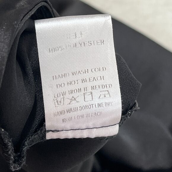 Aaron & Amber Skirt Women's M Fit & Flare Black Silky Fabric Elastic Waist - Picture 6 of 11